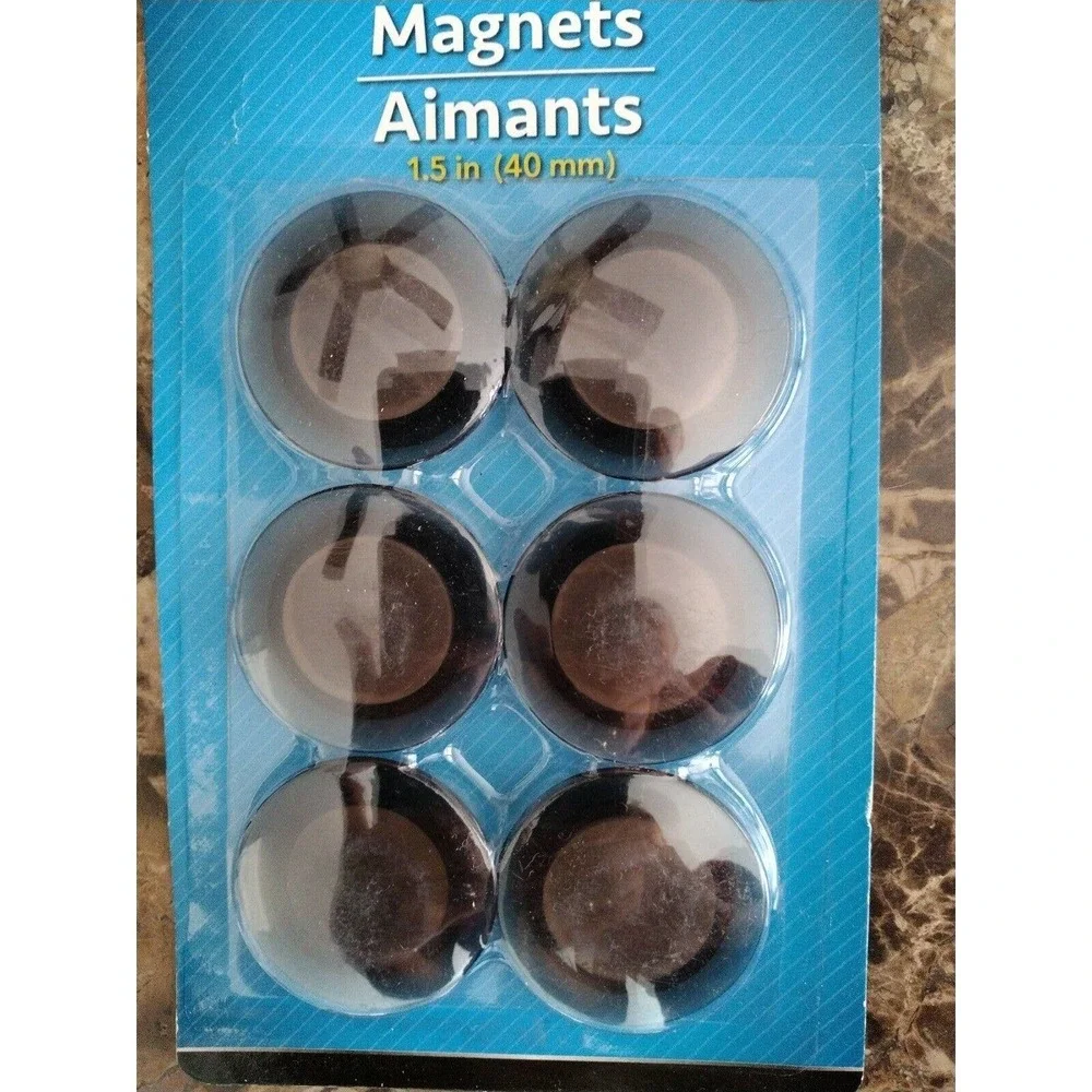 Very‎ Strong Disc Magnets (6 Pack) for Kitchen, Crafts, Utility Use BLACK